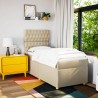 Sommier à lattes de lit avec matelas Crème 80x200 cm Tissu 