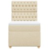 Sommier à lattes de lit avec matelas Crème 80x200 cm Tissu 