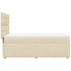 Sommier à lattes de lit avec matelas Crème 80x200 cm Tissu 