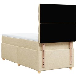 Sommier à lattes de lit avec matelas Crème 80x200 cm Tissu 