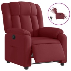 Fauteuil inclinable électrique Rouge bordeaux Tissu 