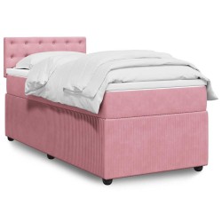 Sommier à lattes de lit avec matelas Rose 90x200 cm Velours 