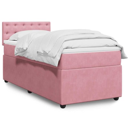 Sommier à lattes de lit avec matelas Rose 90x200 cm Velours 