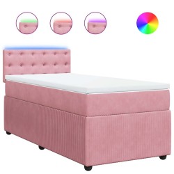 Sommier à lattes de lit avec matelas Rose 90x200 cm Velours 