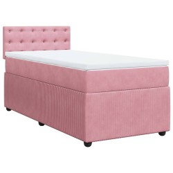 Sommier à lattes de lit avec matelas Rose 90x200 cm Velours 