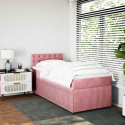 Sommier à lattes de lit avec matelas Rose 90x200 cm Velours 