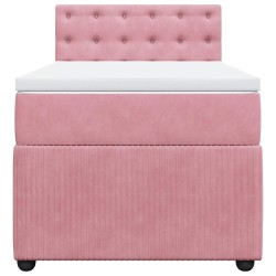 Sommier à lattes de lit avec matelas Rose 90x200 cm Velours 