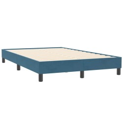 Sommier à lattes de lit et matelas bleu foncé 120x210cm velours 