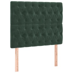 Sommier à lattes de lit avec matelas Vert foncé 100x200 cm 
