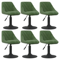 Chaises pivotantes à manger lot de 6 vert foncé velours 