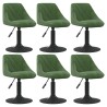 Chaises pivotantes à manger lot de 6 vert foncé velours 