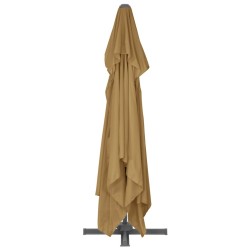 Parasol de jardin avec base portable taupe 