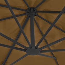 Parasol de jardin avec base portable taupe 