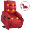 Fauteuil inclinable de massage électrique rouge similicuir 