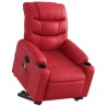 Fauteuil inclinable de massage électrique rouge similicuir 