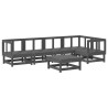 Salon de jardin 6 pcs Gris Bois de pin massif 
