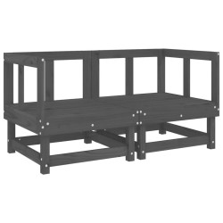 Salon de jardin 6 pcs Gris Bois de pin massif 