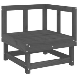 Salon de jardin 6 pcs Gris Bois de pin massif 