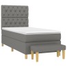 Sommier à lattes de lit avec matelas Gris foncé 80x200 cm Tissu 