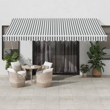 Auvent manuel rétractable anthracite et blanc 450x300 cm 
