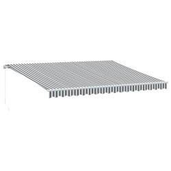 Auvent manuel rétractable anthracite et blanc 450x300 cm 