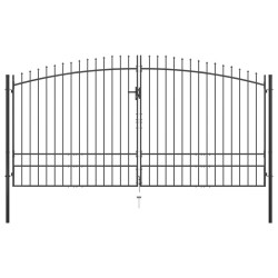 Double portail avec haut sous forme de lance 400 x 248 cm 