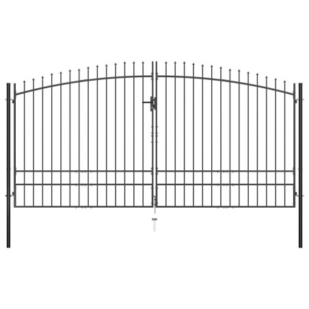 Double portail avec haut sous forme de lance 400 x 248 cm 