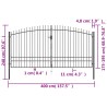 Double portail avec haut sous forme de lance 400 x 248 cm 