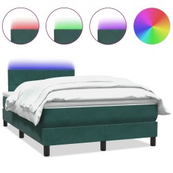 Sommier à lattes de lit et matelas vert foncé 120x210cm velours 
