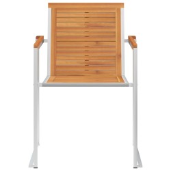 Chaises de jardin lot de 4 Bois d'acacia solide et inox 