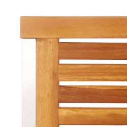 Chaises de jardin lot de 4 Bois d'acacia solide et inox 