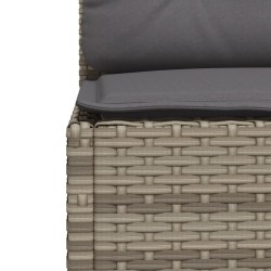 Salon de jardin 5 pcs avec coussins gris résine tressée 