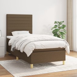 Sommier à lattes de lit avec matelas Marron foncé 90x200 cm 
