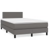Sommier à lattes de lit avec matelas gris 120x190 cm similicuir 