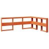 Lit bibliothèque sans matelas cire marron 150x200 cm pin massif 