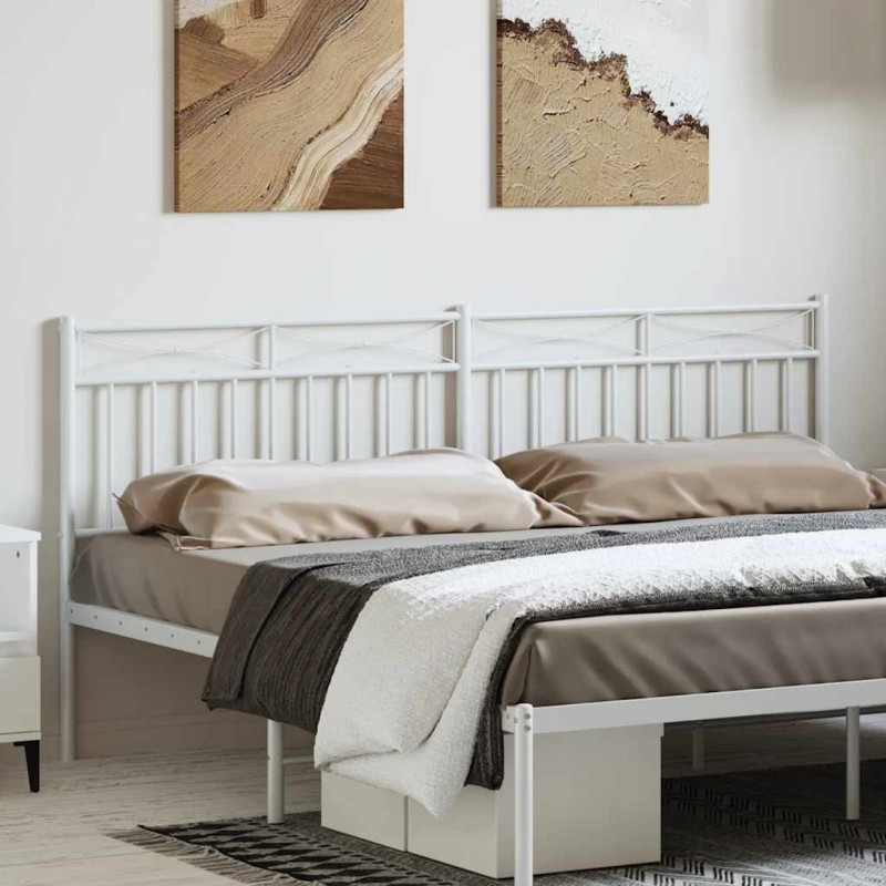 Tête de lit métal blanc 180 cm 
