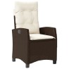 Ensemble à manger de jardin 3 pcs et coussins marron poly rotin 