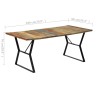 Table de salle à manger 180x90x76cm Bois de récupération solide 