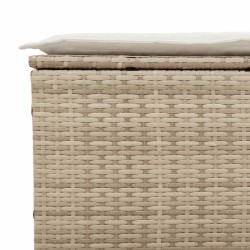 Salon de jardin avec coussins 5 pcs beige résine tressée acacia 