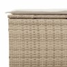 Salon de jardin avec coussins 5 pcs beige résine tressée acacia 