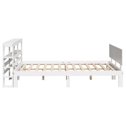 Cadre de lit avec tête de lit sans matelas blanc 160x200 cm 