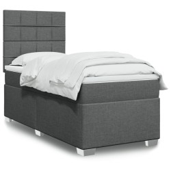 Sommier à lattes de lit avec matelas Gris foncé 80x200 cm Tissu 