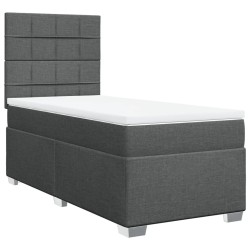 Sommier à lattes de lit avec matelas Gris foncé 80x200 cm Tissu 