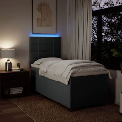 Sommier à lattes de lit avec matelas Gris foncé 80x200 cm Tissu 
