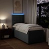 Sommier à lattes de lit avec matelas Gris foncé 80x200 cm Tissu 