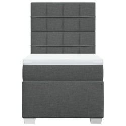 Sommier à lattes de lit avec matelas Gris foncé 80x200 cm Tissu 