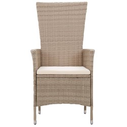Ensemble à manger de jardin avec coussins 3 pcs Beige 