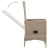 Ensemble à manger de jardin avec coussins 3 pcs Beige 