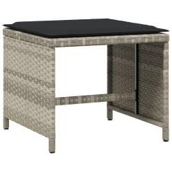 Ensemble à manger de jardin et coussins 9 pcs gris clair rotin 
