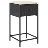 Ensemble de bar de jardin 5 pcs avec coussins noir poly rotin 